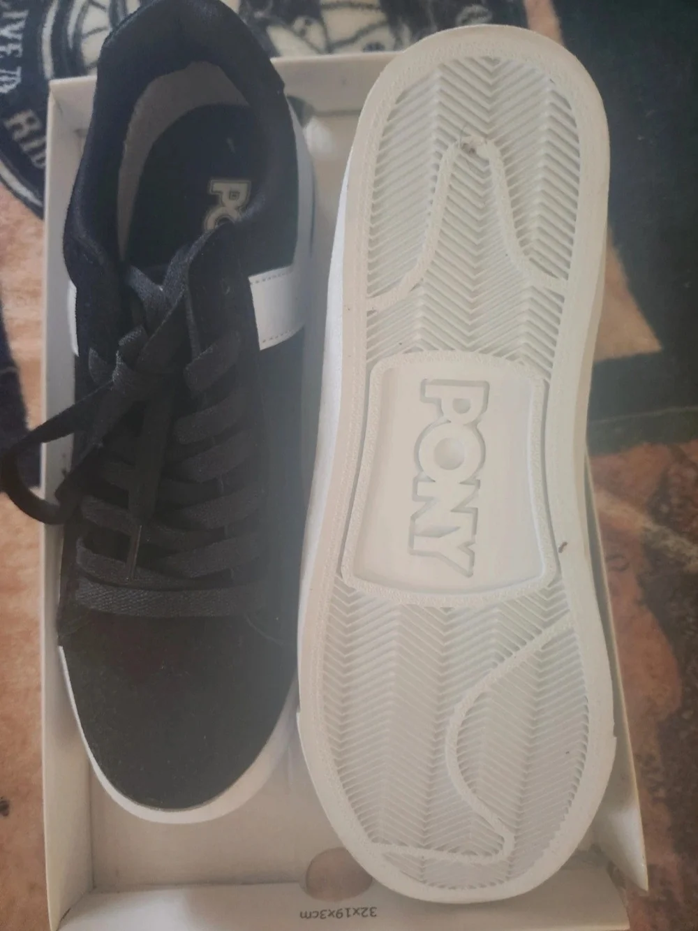 PONY Black and White Low-Top Athletic Sneakers